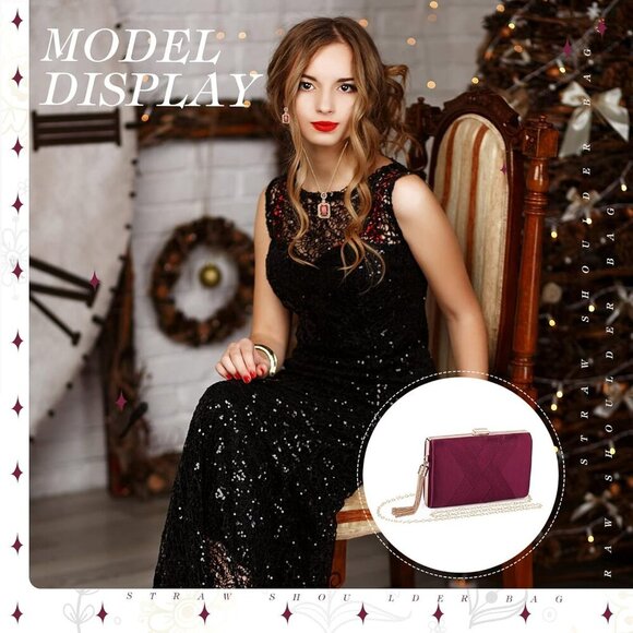 3 Pcs Clutch Purses for Women Handbag Evening Purses Bag for Wedding Vintage Ban - Picture 6 of 7